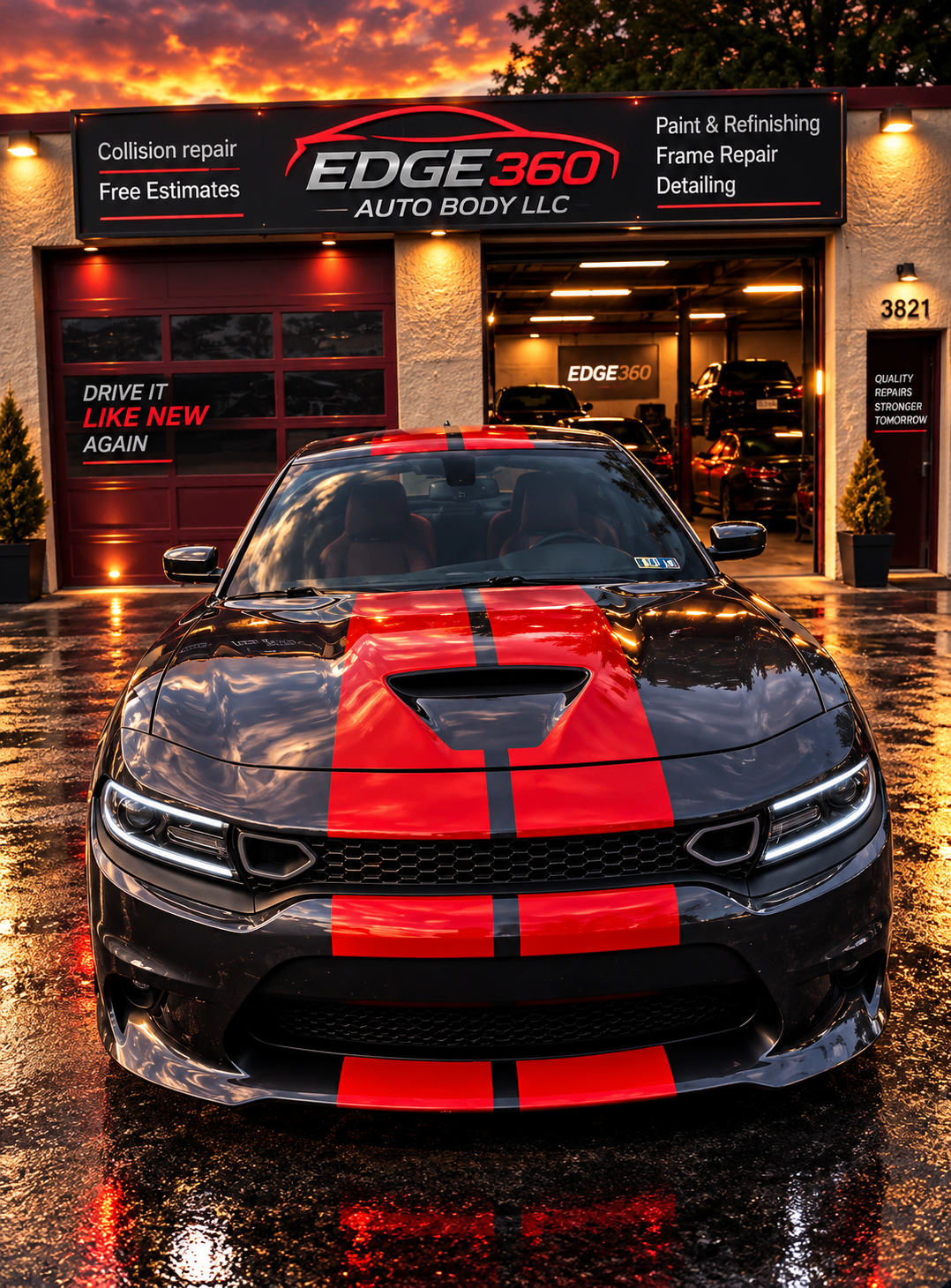 Edge 360 Auto Body shop front