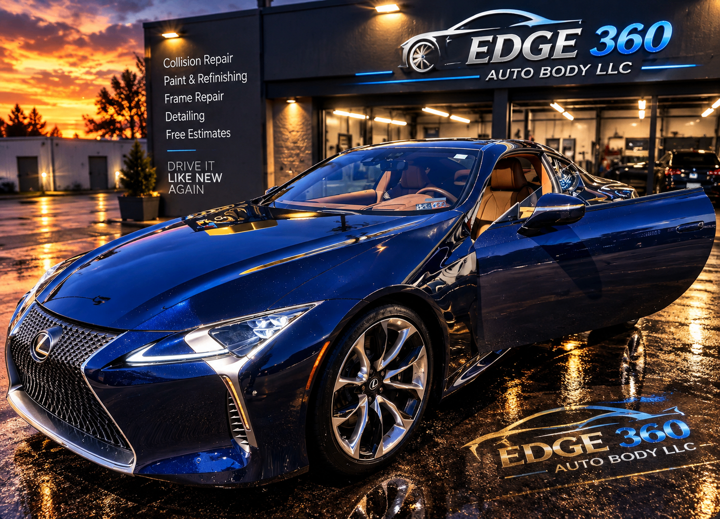 Blue Lexus LC finished